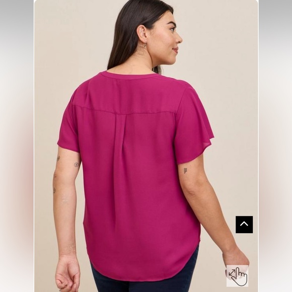 Torrid Harper Georgette Flutter Sleeve Blouse - Picture 3 of 9